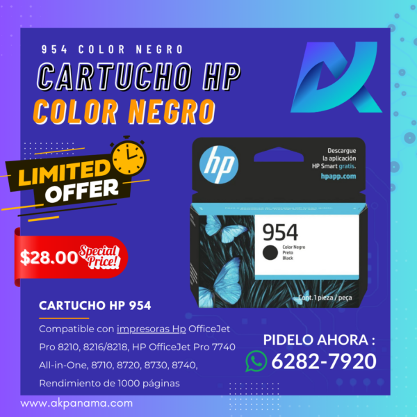 CARTUCHO HP NEGRO 954