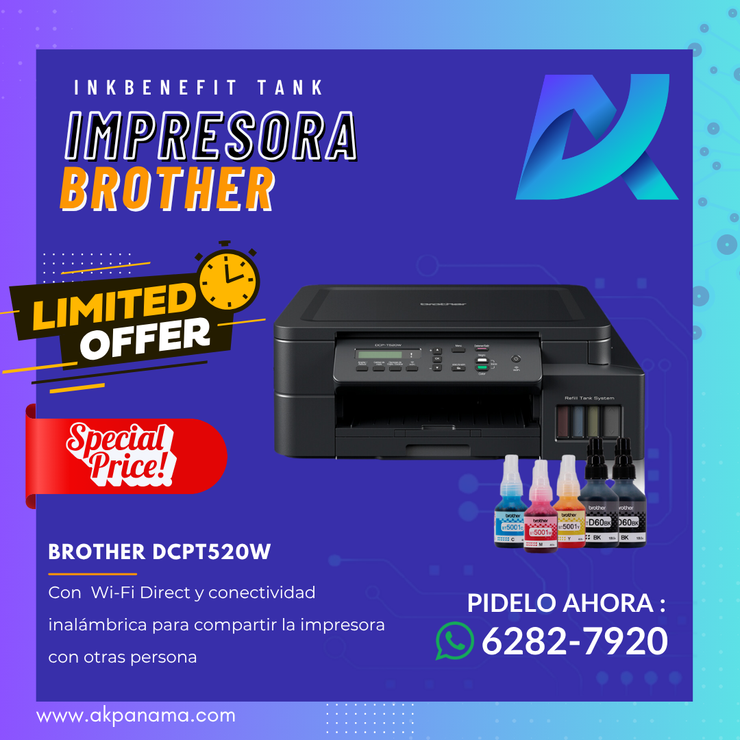 IMPRESORA TINTA CONTINUA BROTHER DCPT520W