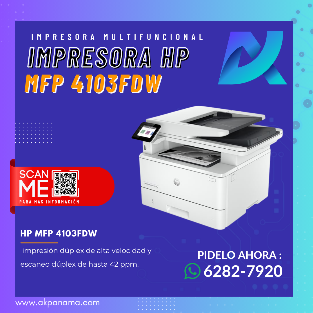 IMPRESORA LASER MULTIFUNCIONAL - HP MFP 4103FDW